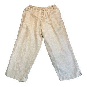 J. London Naturals tan cropped drawstring cinch waist pants